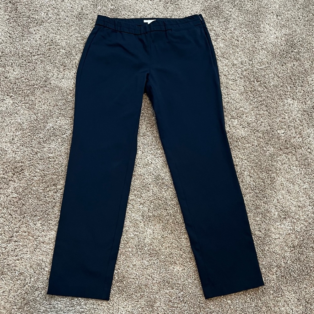 J. Jill Blue Slim Leg Ankle Pants 6 Navy Blue Precision Stretch Elastic Waist